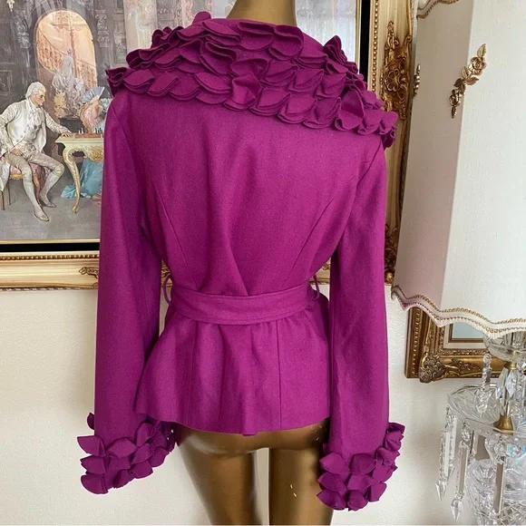 Feratelli Rosettes Fuchsia Coat - Picture 2 of 9